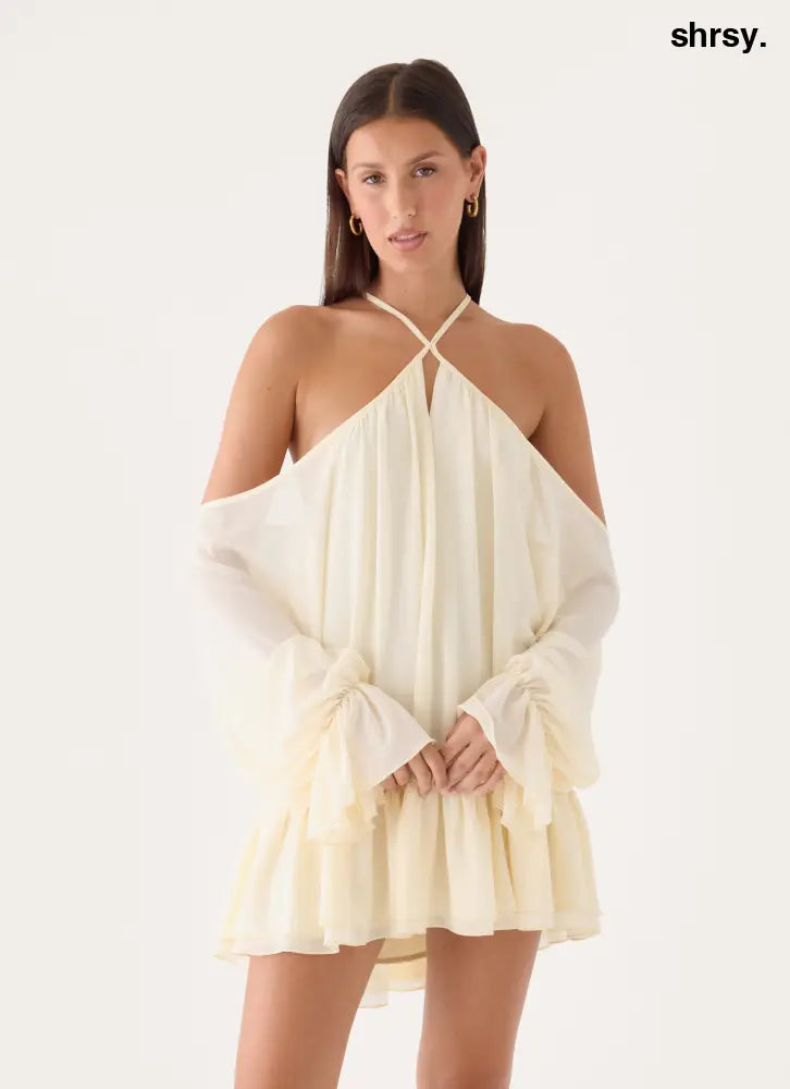 Life Is A Party Mini Dress - Butter Yellow - Mini Dresses