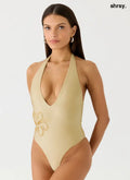 Trena Beaded One Piece Swimsuit - Olive - Swimwear